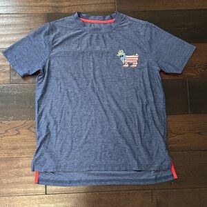 Kids Blue Short Sleeve Tee with Embroidered Design